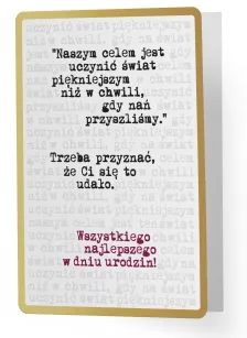 Karnet Kukartka PP - Wszystkiego najlepszego w dniu urodzin! Naszym celem jest uczynić świat...