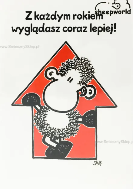 Karnet Sheepworld - Z każdym rokiem wyglądasz coraz lepiej!