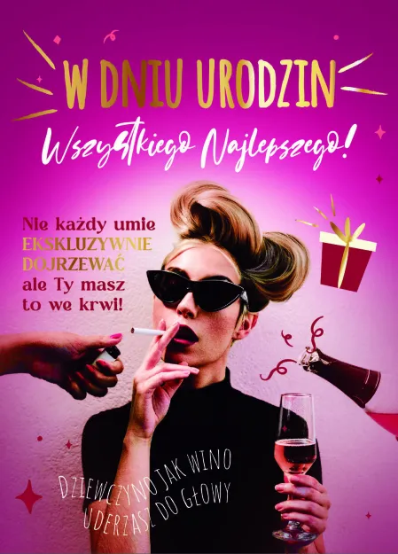 Karnet AS - Z okazji urodzin wszystkiego najlepszego! Nie każdy umie ekskluzywnie dojrzewać, ale ty masz to we krwi!