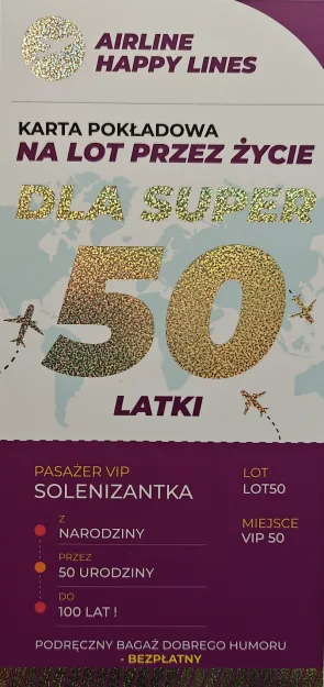 Karnet SE 50R - Karta pokładowa na lot przez życie dla Super 50-latki
