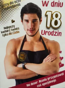 Karnet - w dniu 18 urodzin na deser Antonio przygotował coś specjalnego