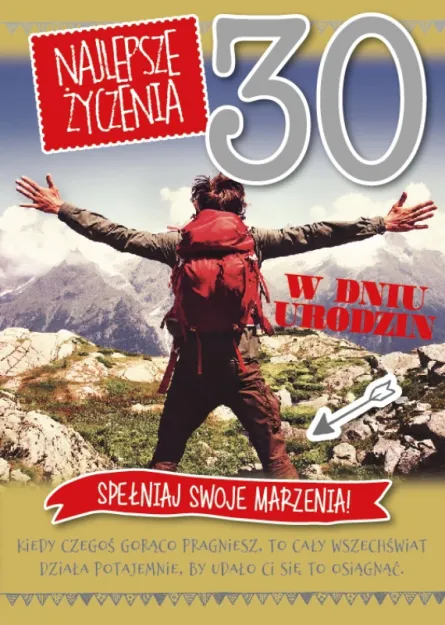Karnet 3D z życzeniami - Najlepsza życzenia w dniu 30 urodzin (dla mężczyzny)