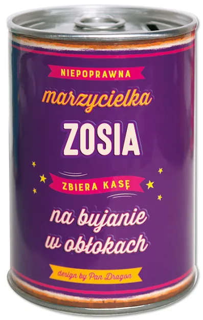 Puszka Skarbonka Vip - Zosia - Niepoprawna marzycielka Zosia zbiera kasę na bujanie w obłokach