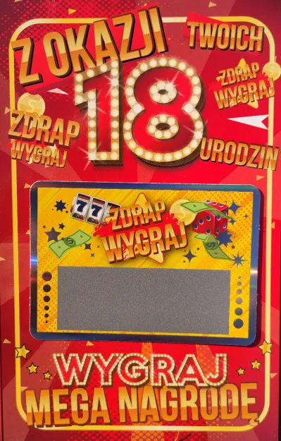Karnet CZ + zdrapka - Z okazji Twoich 18 urodzin, zdrap wygraj mega nagrodę