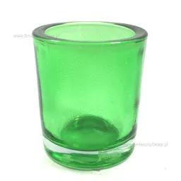 Świecznik szklany na tea-light - zielony