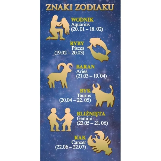 Zakładka magnetyczna do książki - Znaki zodiaku
