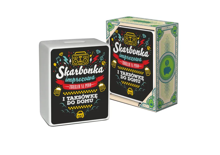 Skarbonka kostka - Skarbonka imprezowa - Zbieram na piwo i taksówkę do domu