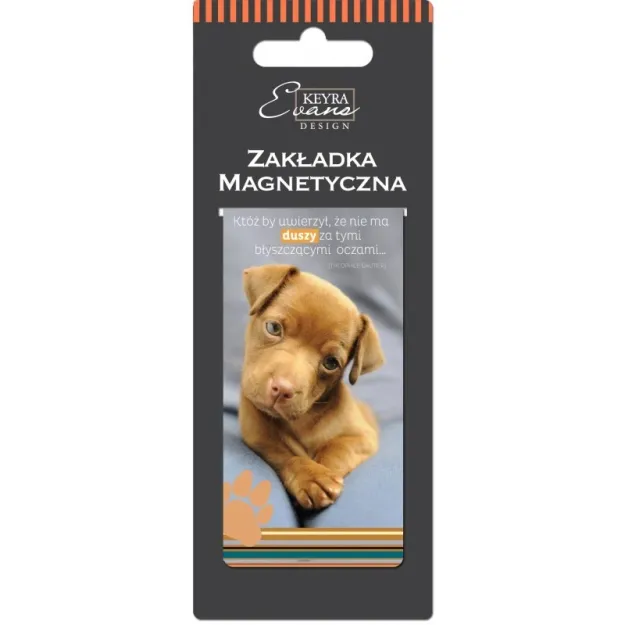 Zakładka magnetyczna do książki - (pies) Któż by uwierzył, że nie ma duszy za tymi błyszczącymi oczami...