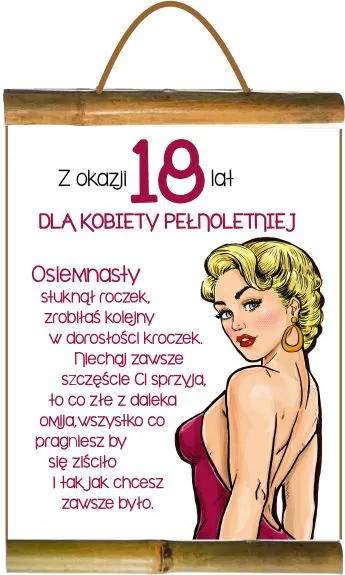 Dyplom z bambusem - Z okazji 18 lat dla Kobiety pełnoletniej
