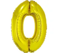 Balon foliowy - 0 złoty (duży - 80 cm) - na hel
